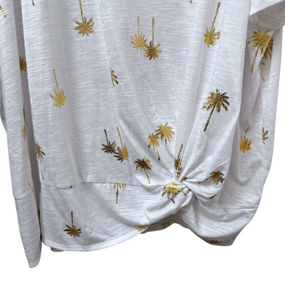 TORRID Cold Shoulder Tee Plus Size 5X White Gold Palms Callie Womens Top NWT - Picture 7 of 9